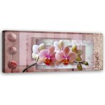 Tableau sur toile orchid�e rose 90x30