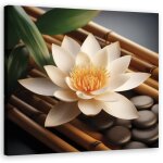 Tableau d�co pierres fleurs zen 30x30