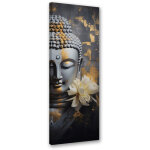 Tableau sur toile visage de bouddha abstrait 30x90