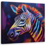 Tableau sur toile zbre animal pop art 50x50