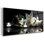 Tableau sur verre ? 100 x 50 cm - tableau mural d�coratif - verre d�corative - fleur de lys