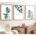 Tableau vgtal minimaliste ? dtail feuillage ( lot de 3)