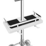 Tablette de rangement pour barre de douche, organisateur de barre de douche 2 - en - 1, support de rangement ...