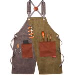 Tablier d'atelier avec poches, jambe fendue - tablier ajustable pour hommes et femmes - sollbry
