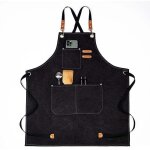 Tablier de cuisine imperm�able ajustable avec poches pour chef cuisinier boulanger serveur