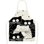 Tablier de cuisine en lin personnalis� avec motif chat - r�glable et anti - salissures pour femmes et ...