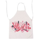 Feiyue - tablier imprimé lettre ongles rose, robe de cuisine de restaurant, tablier de travail de peinture ... Feiyue - tablier imprimé lettre ongles rose, robe de cuisine de restaurant, tablier de travail de peinture ...