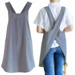 Jamais utilis�]tablier de jardin en lin japonais pour femme avec poches mignonnes pour cuisiner, peindre, ...