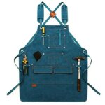 Tablier de jardinage bleu enfant longueur 47cm