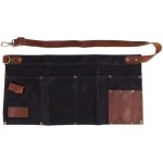 Tablier multi - poches pour femmes en cuir v�ritable toile demi - tablier poche serveuse professeur vendeur ...