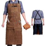 Tablier de soudage 24x42 '' cuir de tablier du bois chaleur et flamme avec une lib�ration rapide charpentier ...