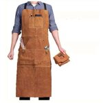 Tablier de soudeur avec 6 poches, tablier de travail en cuir anti - chaleur ignifuge, tablier de menuisier ...