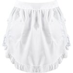 Tablier � volants demi blanc avec deux poches taille unique style vintage id�al pour cuisine restaurant ...