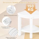 Goplus tabouret d'angle avec tablette, banc de douche en forme d'�ventail, tabouret de douche pour salle ...