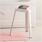 Tabouret de bain de, blanc, 25 x 29 x 45 cm