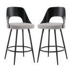 Tabouret de bar lot de 2 chaises de bar avec dossier et repose - pieds tabouret de cuisine design en ...