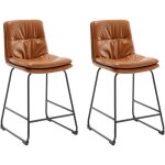 Tabouret de bar lot de 2 chaise haute cuisine en cuir pu pour bar avec coussin confortable, pied métal, ... Tabouret de bar lot de 2 chaise haute cuisine en cuir pu pour bar avec coussin confortable, pied métal, ...