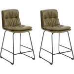 Wahson office chairs - tabouret de bar lot de 2 chaise haute cuisine en cuir pu pour bar avec coussin ...