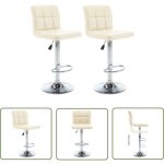 The living store - tabourets de bar lot de 2 crme similicuir - tabouret de bar - tabourets de comptoir ...
