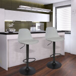 Tabourets de bar lot de 2 gris clair, tabouret comptoir rglable en hauteur pour comptoir de cuisine, ...