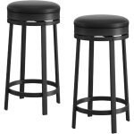 Tabouret de bar - lot de 2 - noir - pivotants 360� - hauteur 62cm - design scandinave - noir