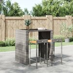 Tabourets de bar lot de 2 gris rsine tresse et bois d'acacia - tabouret de bar - tabourets de bar - ...