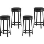 Tabouret de bar - lot de 4 - noir - pivotants 360� - hauteur 62cm - design scandinave - noir