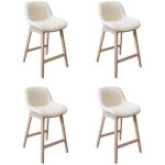 Mob - in - lot de chaises d'îlot et bar en chêne et assise tissus bouclette 65cm Mob - in - lot de chaises d'îlot et bar en chêne et assise tissus bouclette 65cm