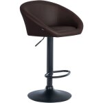 Tabouret de bar assise pivotante  360 hauteur rglable en pvc marron pitement en mtal noir 100004765 ...