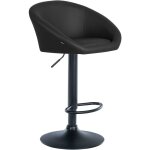 Dcoshop26 - tabouret de bar assise pivotante  360 hauteur rglable en pvc noir pitement en mtal ...