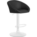 Décoshop26 - tabouret de bar assise pivotante à 360° hauteur réglable en pvc noir piètement en métal ... Décoshop26 - tabouret de bar assise pivotante à 360° hauteur réglable en pvc noir piètement en métal ...