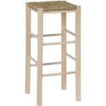 Okaffarefatto - tabouret de bar en bois h 70 cm à peindre avec assise carrée en paille Okaffarefatto - tabouret de bar en bois h 70 cm à peindre avec assise carrée en paille