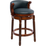Tabouret de bar, tabouret de bar en bois de vache, pivotant � 360 degr�s, avec dossier, id�al pour les ...