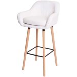 Décoshop26 - tabouret de bar chaise de comptoir avec repose - pieds x1 en pvc blanc 040005296 Décoshop26 - tabouret de bar chaise de comptoir avec repose - pieds x1 en pvc blanc 040005296