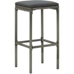 Tabourets de bar?chaise de bar avec coussins lot de 4 gris rsine tresse cfw644264