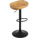 Woltu - tabouret de bar, chaise de bar, tabouret haut en bois, cadre en mtal, rglable en hauteur, pivotant ...