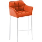 Décoshop26 - tabouret de bar chaise haute de comptoir couture carrées assise en pvc orange 4 pieds stables ... Décoshop26 - tabouret de bar chaise haute de comptoir couture carrées assise en pvc orange 4 pieds stables ...