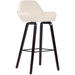 Tabouret de bar chaise haute x 1 avec repose - pieds design moderne en tissu crème pied en bois couleur ... Tabouret de bar chaise haute x 1 avec repose - pieds design moderne en tissu crème pied en bois couleur ...