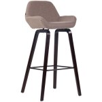 Tabouret de bar chaise haute x 1 avec repose - pieds design moderne en tissu taupe pied en bois couleur ... Tabouret de bar chaise haute x 1 avec repose - pieds design moderne en tissu taupe pied en bois couleur ...