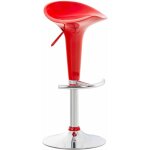 Tabouret de bar chaise haute x1 hauteur r�glable style contemporain ? assise plastique rouge brillant ...