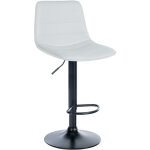 Tabouret de bar chaise haute x1 avec repose - pieds incurv� en pvc blanc structure m�tallique noir 100005123 ...