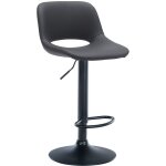 Dcoshop26 - tabouret de bar chaise haute x1 avec repose - pieds en pvc noir pitement mtallique noir ...