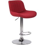 Tabouret de bar chaise haute x1 en tissu rouge coutures verticales support en métal chromé 100005116 Tabouret de bar chaise haute x1 en tissu rouge coutures verticales support en métal chromé 100005116
