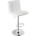 Tabouret bar, chaise de bar pivotante en cuir pu, hauteur rglable 65 - 85 cm, sige rembourr, dossier ...