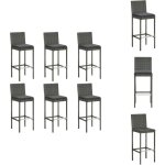 Tabourets de bar avec coussins lot de 6 gris résine tressée - tabourets de bar - tabourets de comptoir ... Tabourets de bar avec coussins lot de 6 gris résine tressée - tabourets de bar - tabourets de comptoir ...