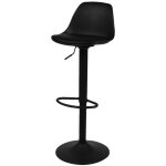 Tabouret de bar avec coussin effet cuir noir