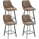 Wahson office chairs - tabouret de bar lot de 4 chaises de bar haute cuisine avec coussin confortable ...