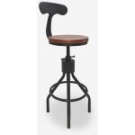 Tabouret de bar cuisine vintage industriel rglable avec dossier junt