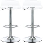 Tabourets de bar au design contemporain, avec assises en acrylique et bases en mtal ? pivotants  360, ...