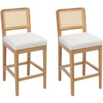 Tabourets de bar avec dossier en rotin lot de 2 tabourets de comptoir en chenille sans accoudoirs avec ... Tabourets de bar avec dossier en rotin lot de 2 tabourets de comptoir en chenille sans accoudoirs avec ...